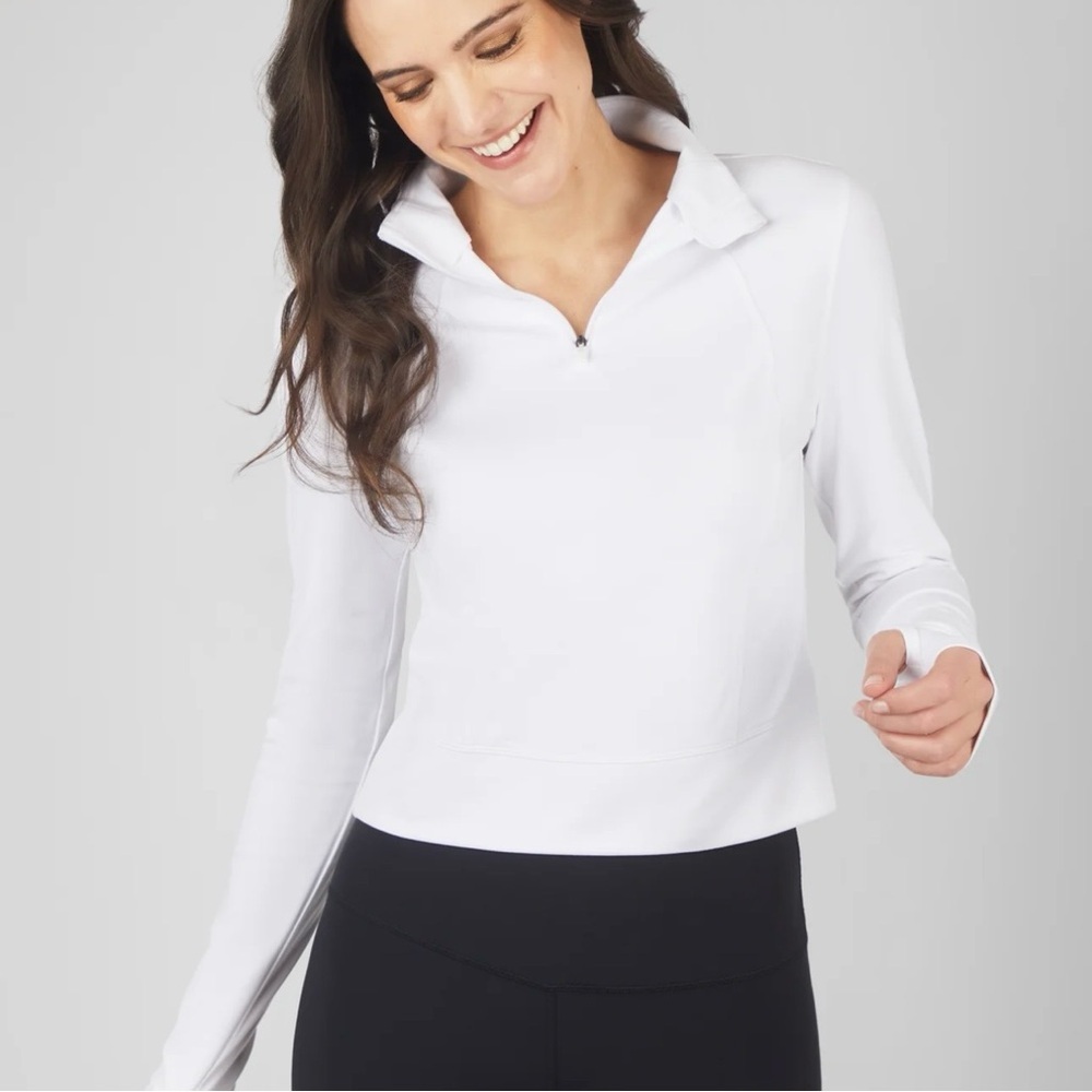 90 Degree By Reflex White Lux Crosstrain Everyday Half Zip Jacket